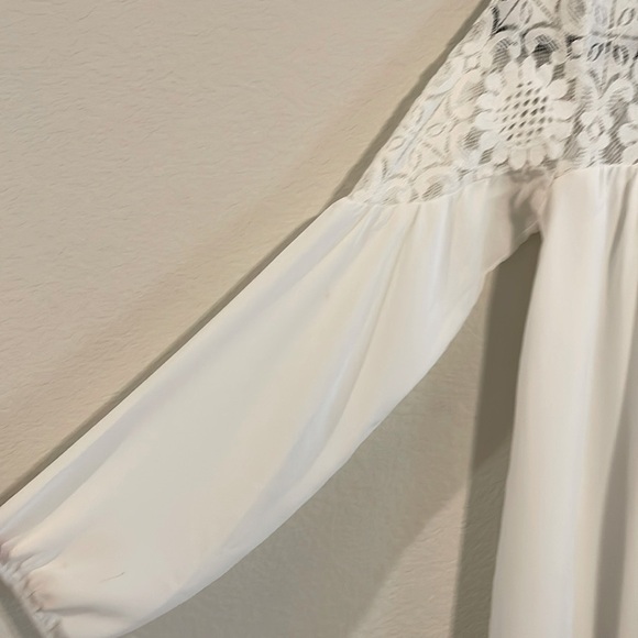 Abercrombie & Fitch Women Tunic Top XS White Floral Lace Contemporary Balletcore - Picture 8 of 15